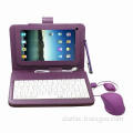 Tablet keyboard case with USB hub for mouse, including stylus